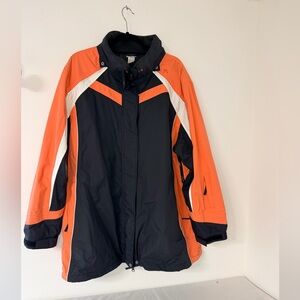 Junonia 1X Insulated Ski Snow Jacket Hooded Waterproof Orange Black